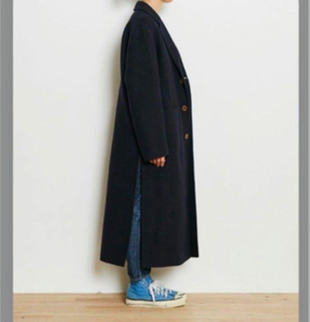 タグ付き✨ ザシンゾーン ダブルフェイス ウールチェスターコート ロング丈 紺