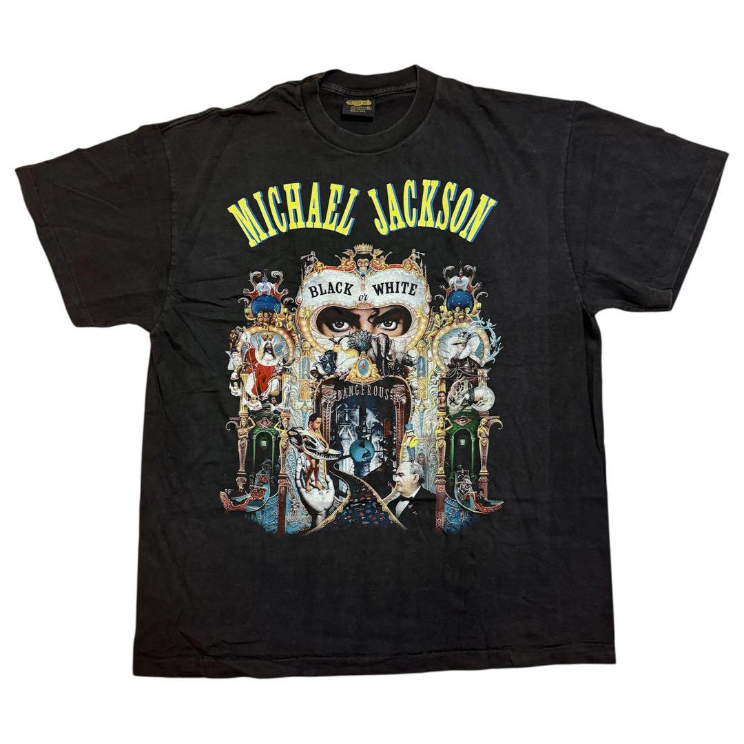 Michael Jackson ブラック・ホワイト Tシャツ XL