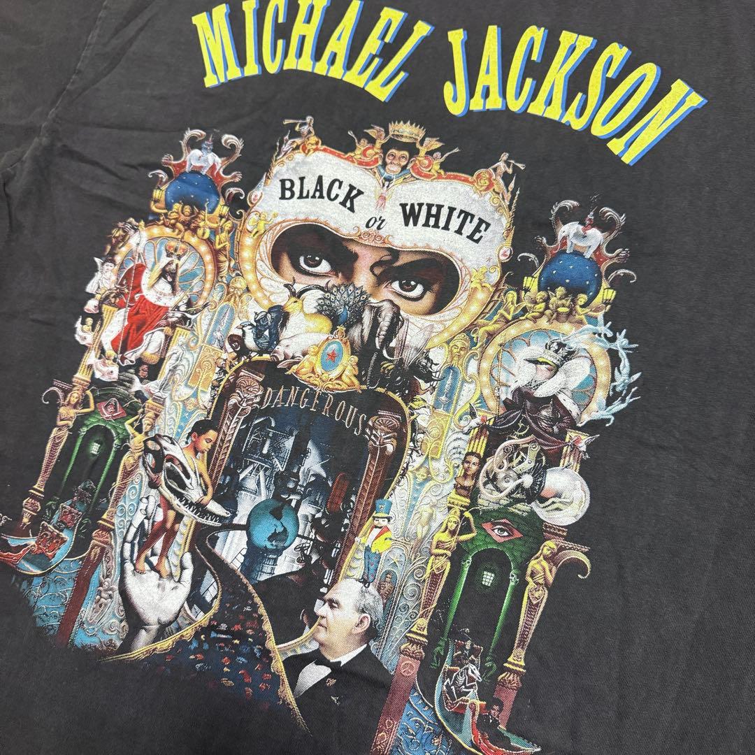 Michael Jackson ブラック・ホワイト Tシャツ XL