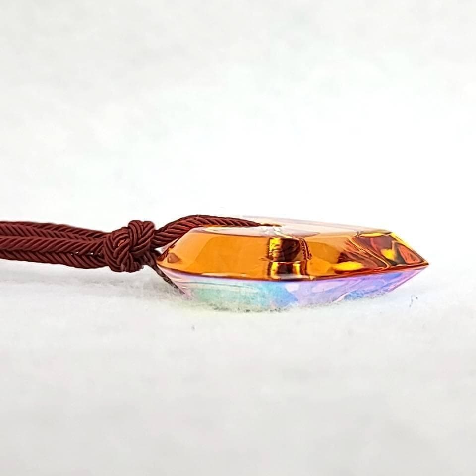 /極上品/バカラ ハート アラフォリ イリゼクリア オレンジ ネックレス 9