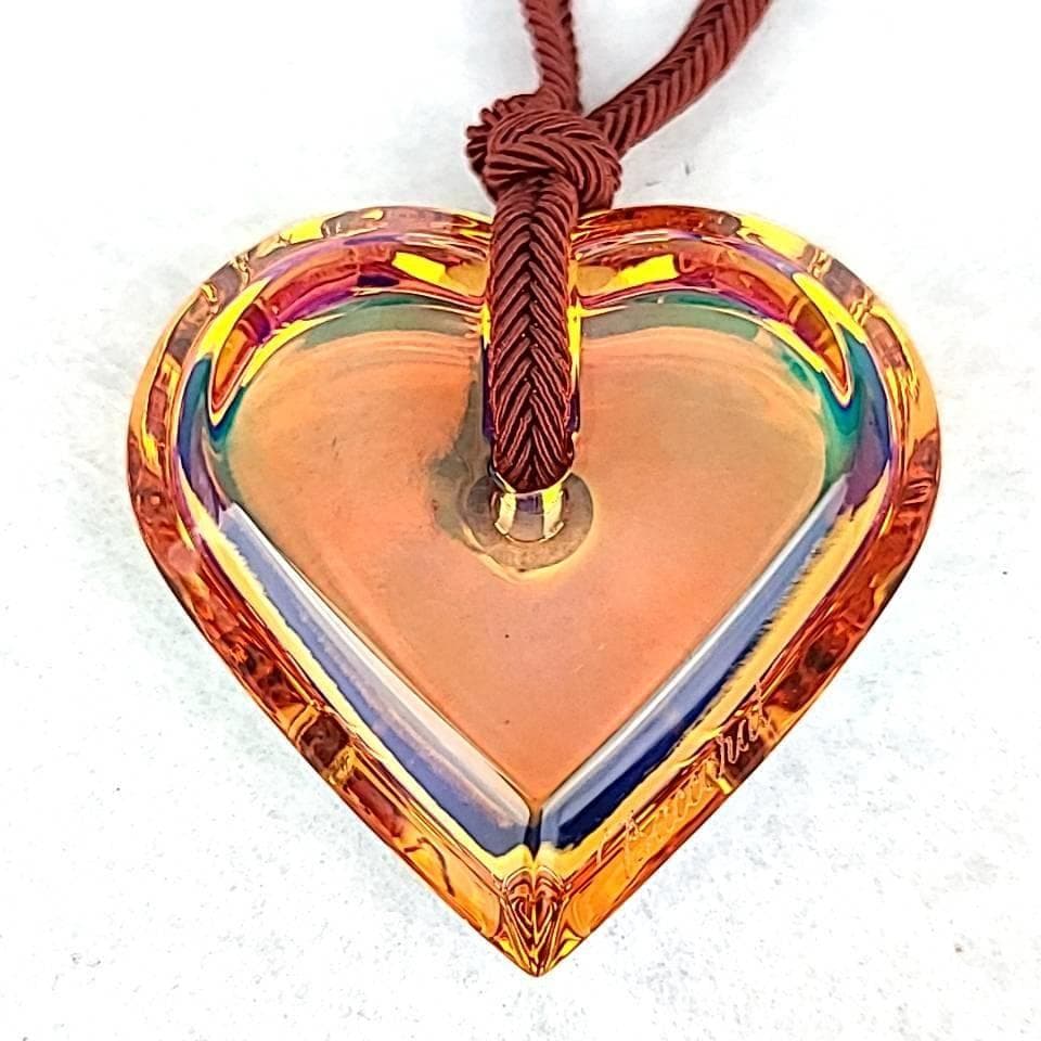 /極上品/バカラ ハート アラフォリ イリゼクリア オレンジ ネックレス 9