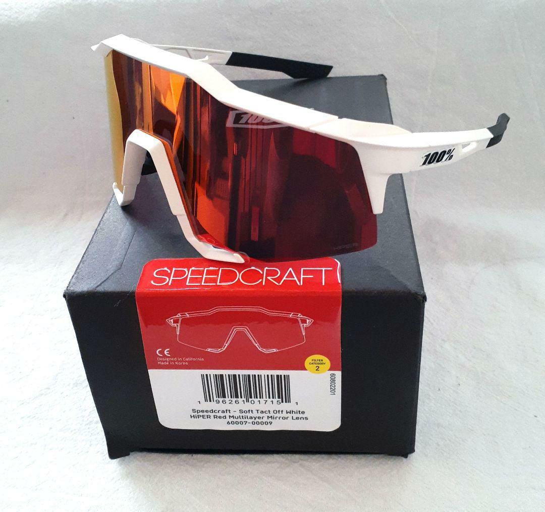 100％ Speedcraft ホワイト レッド ワンハンドレッド サングラス