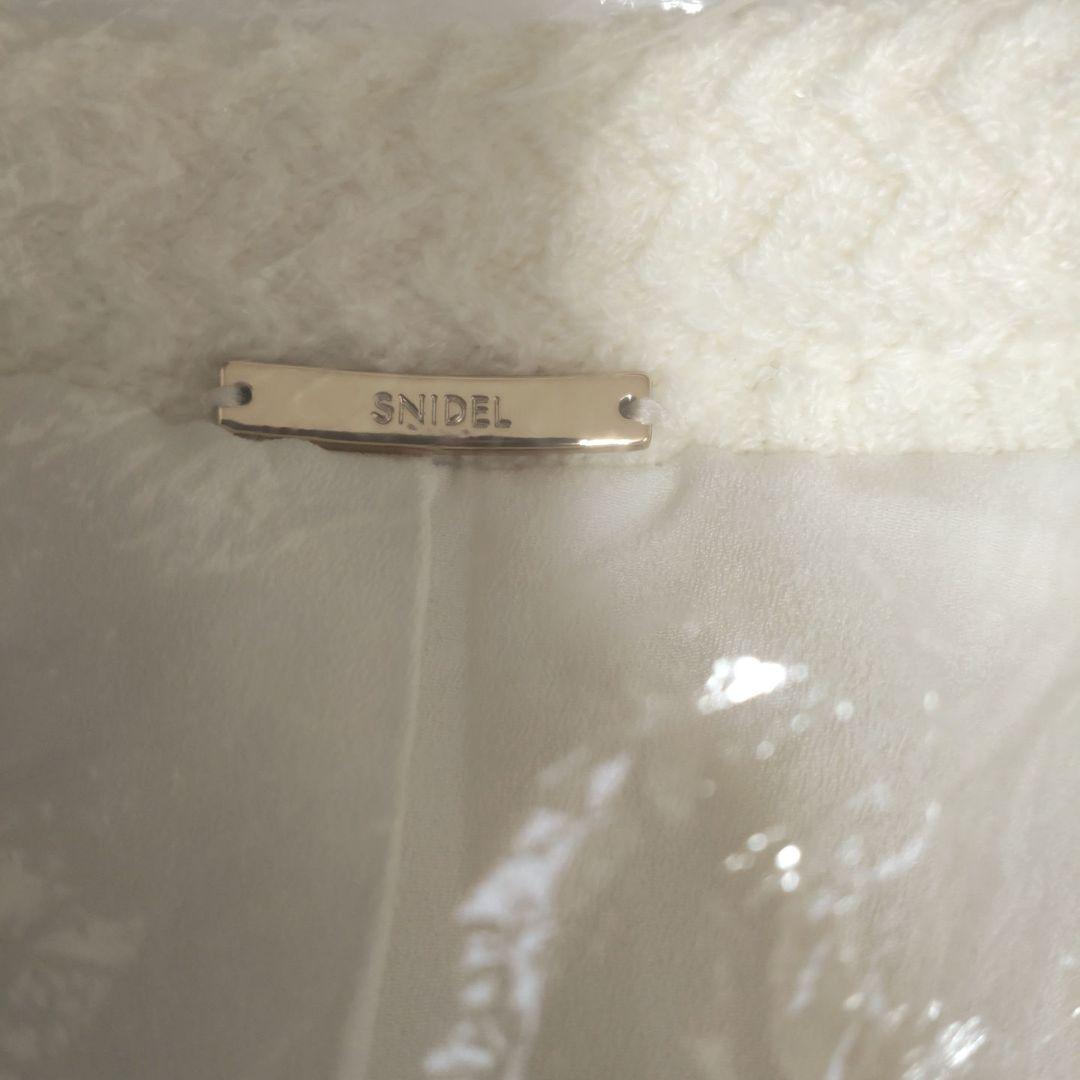 実物写真掲載 完売色 SNIDEL ファーライクミドルニットジャケット