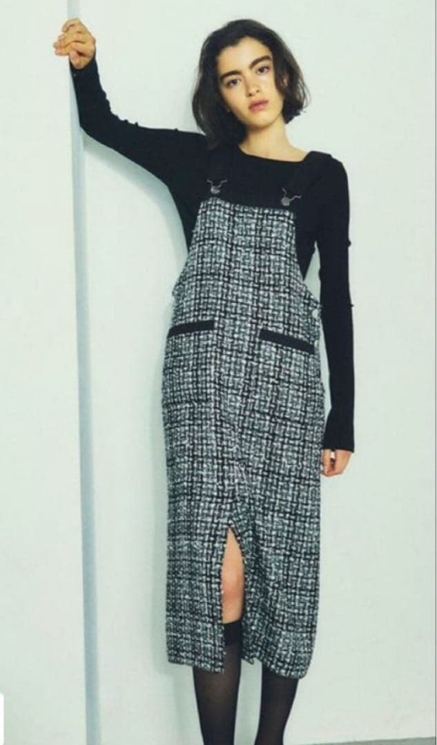 レア商品グレースコンチネンタル美品ミディツイードジャンパースカート36