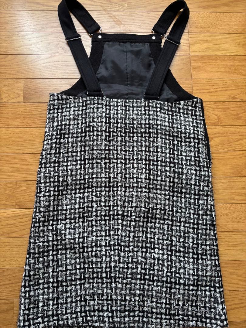 レア商品グレースコンチネンタル美品ミディツイードジャンパースカート36