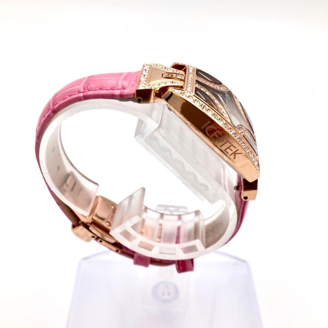 344 極美品 アイステック PQ2-RG 腕時計 クオーツ 石付き シェル