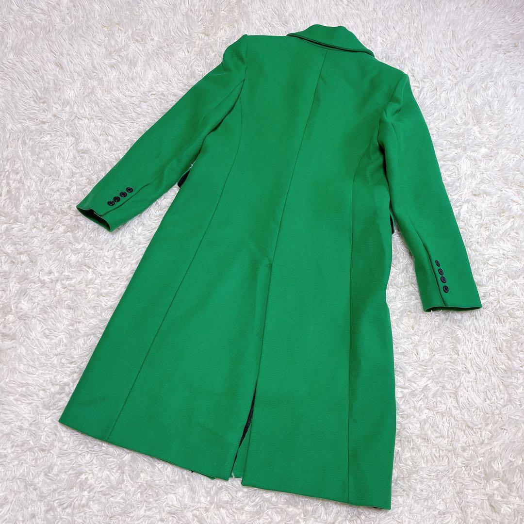 【新品 タグ付き】ZARA　マンテコ　ザラ　ダブルチェスター　緑　コート