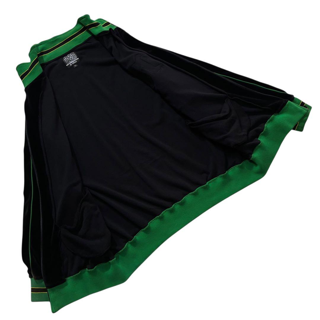 nitrow ベロア トラックジャケット XL 黒 緑 黄色 ベルベット