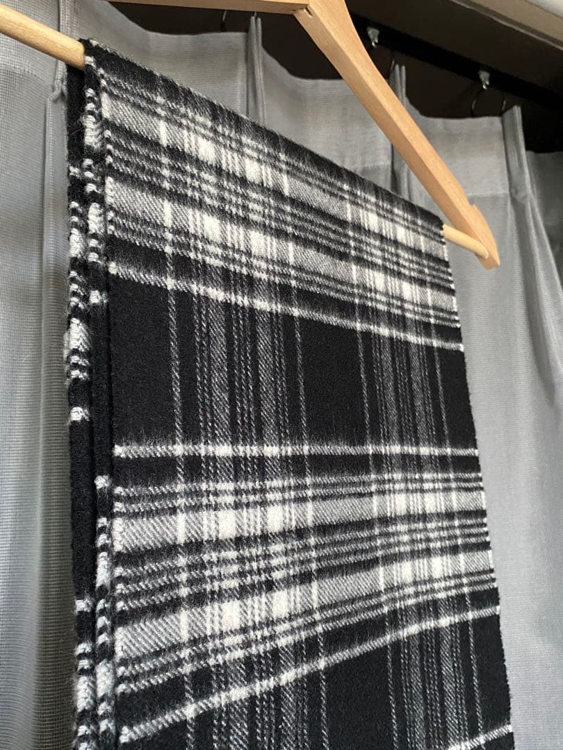 Johnstons of Elgin カシミアストールマフラー ブラックチェック