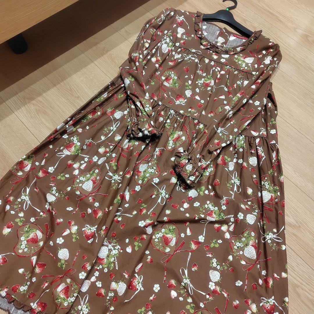 PINE HOUSE メリーストロベリー　ミディ丈ワンピース