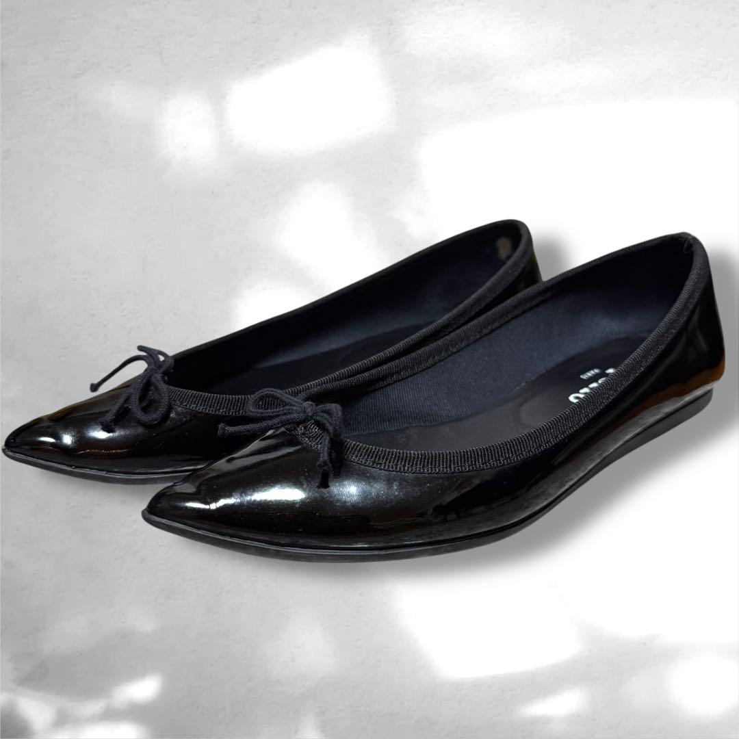 repetto レペット JUNON バレエシューズ ブラックエナメル　牛革