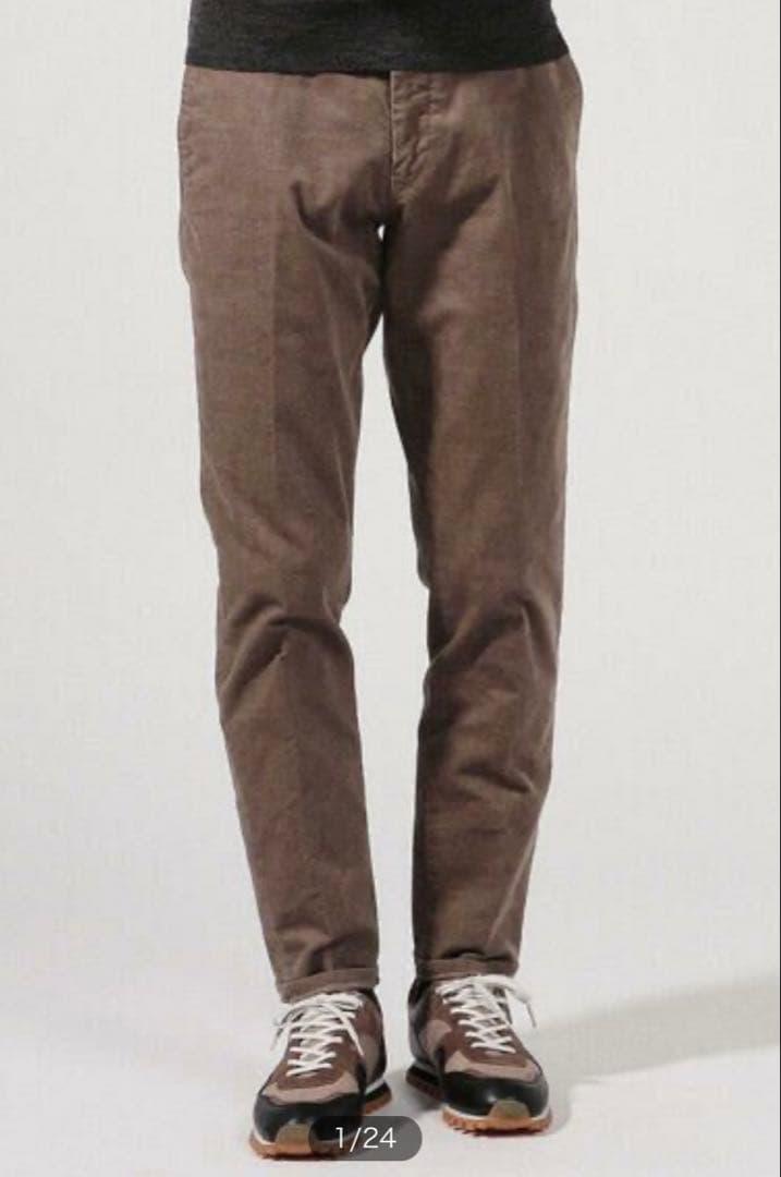【取引成立】コットンポリウレタンスリムテーパードパンツ　コーデュロイ　メンズ