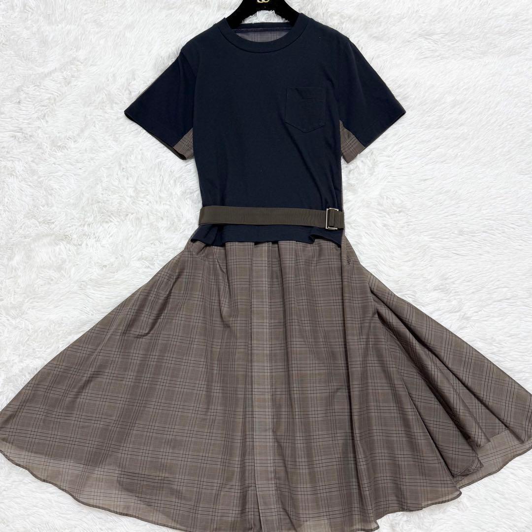 極美品 今期モデル サカイ ミディアムワンピース 1サイズ 25-07804