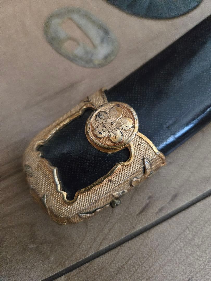 第二次大戦頃実物　海軍士官軍刀拵え　鮫鞘　希少短寸(航空士官)　刀緒付き