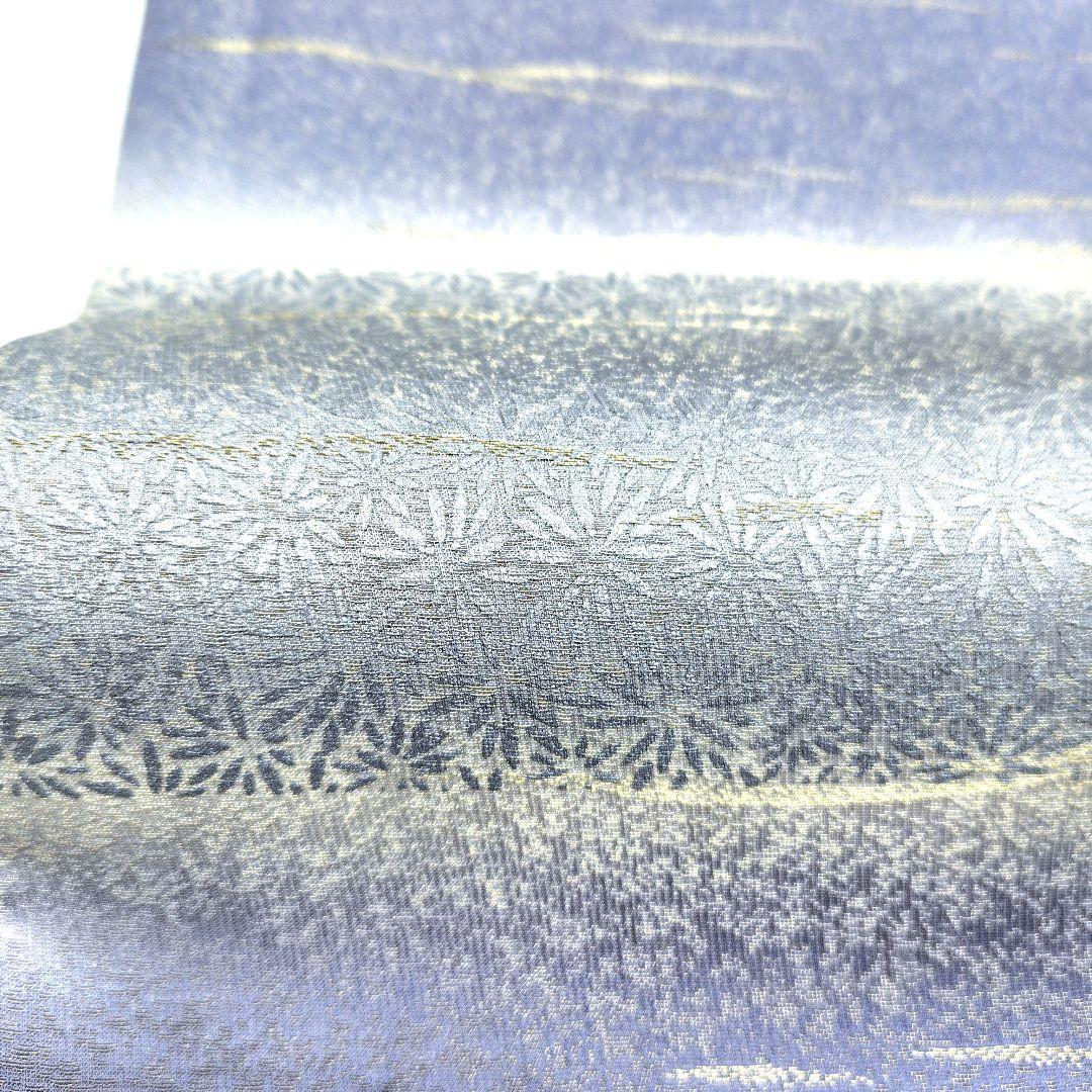 帯5737 ●高級 正絹 京都・宇治 緑茶染 落款 作家物 全通 袋帯