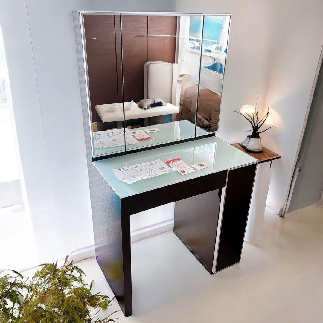 【美品】松永家具 piatto ドレッサー 75cm幅 高級感◎ 鏡台 北欧風