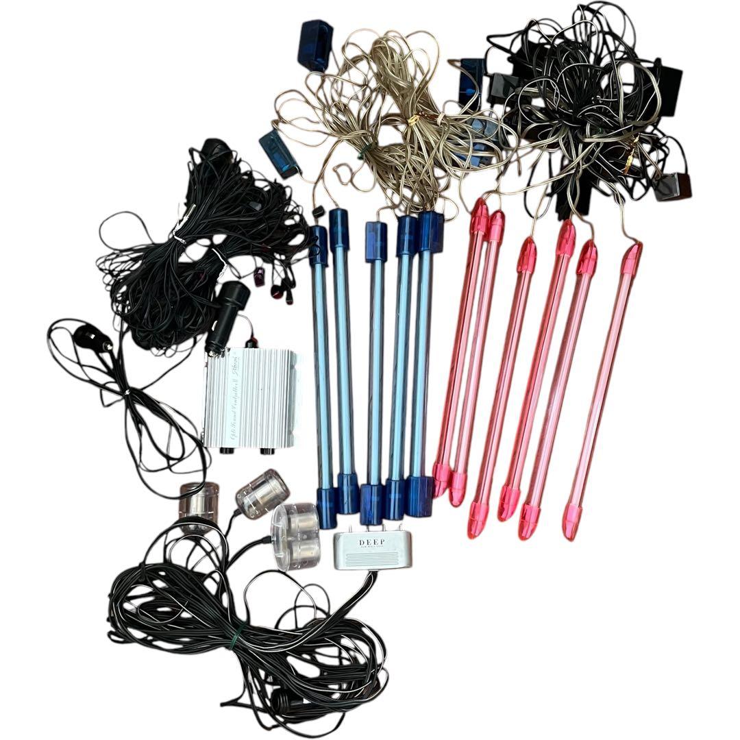 当時物 ネオン管 ブルー ピンク LEDスポット サウンドコントローラーセット