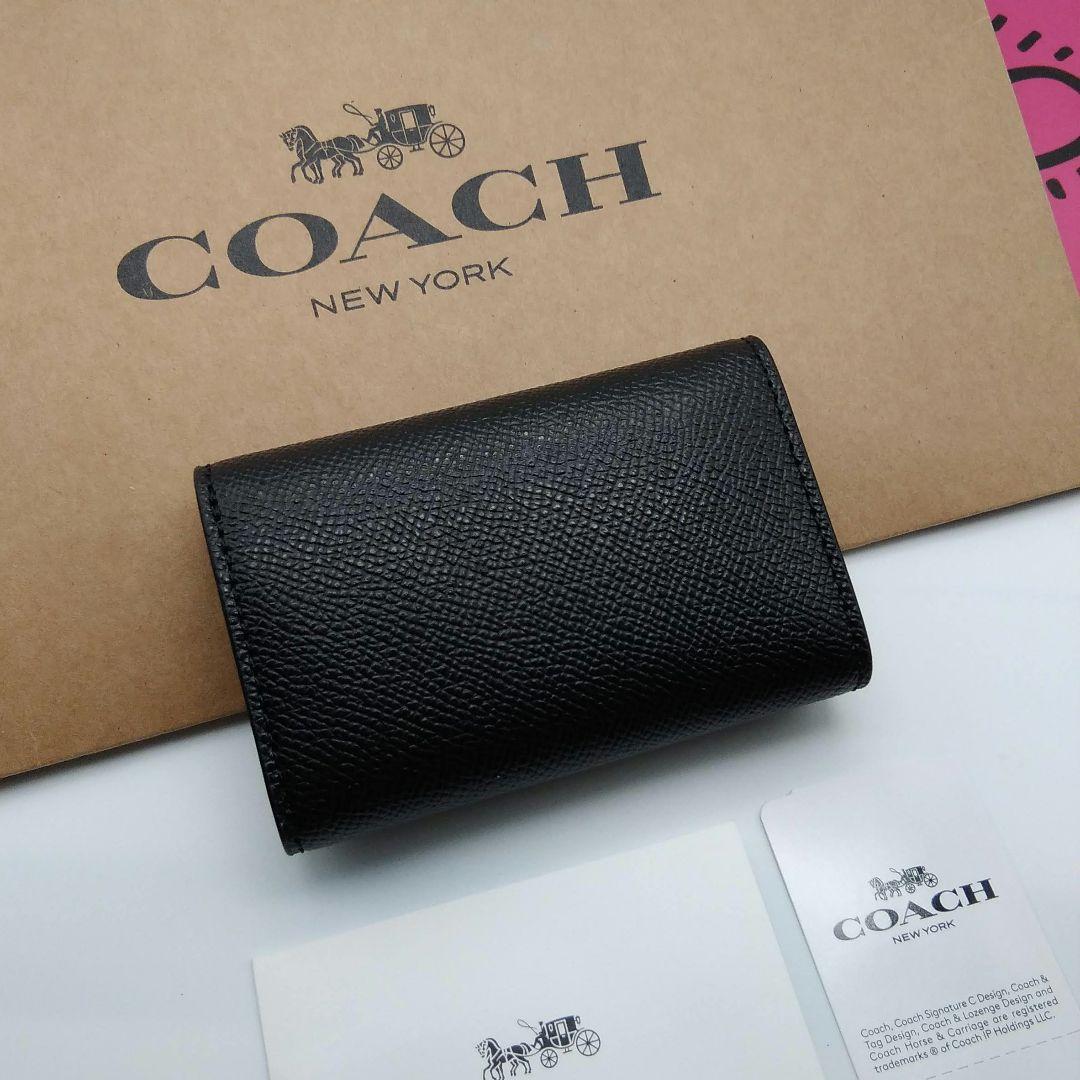 新品　COACH　キーケース　キーリング　メンズ　ブラック