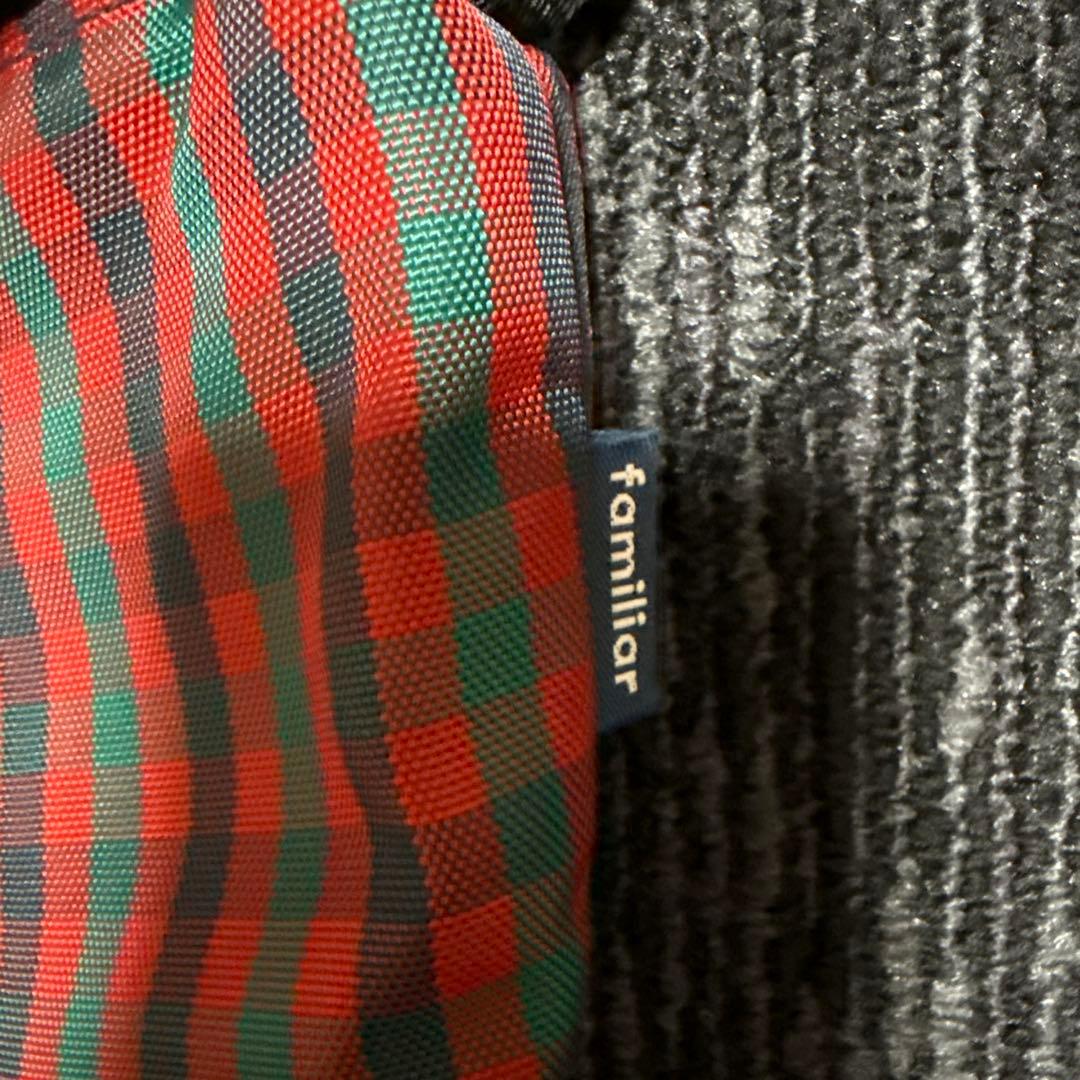 familiar チェック柄ショルダーバッグ　舟形ポシェット