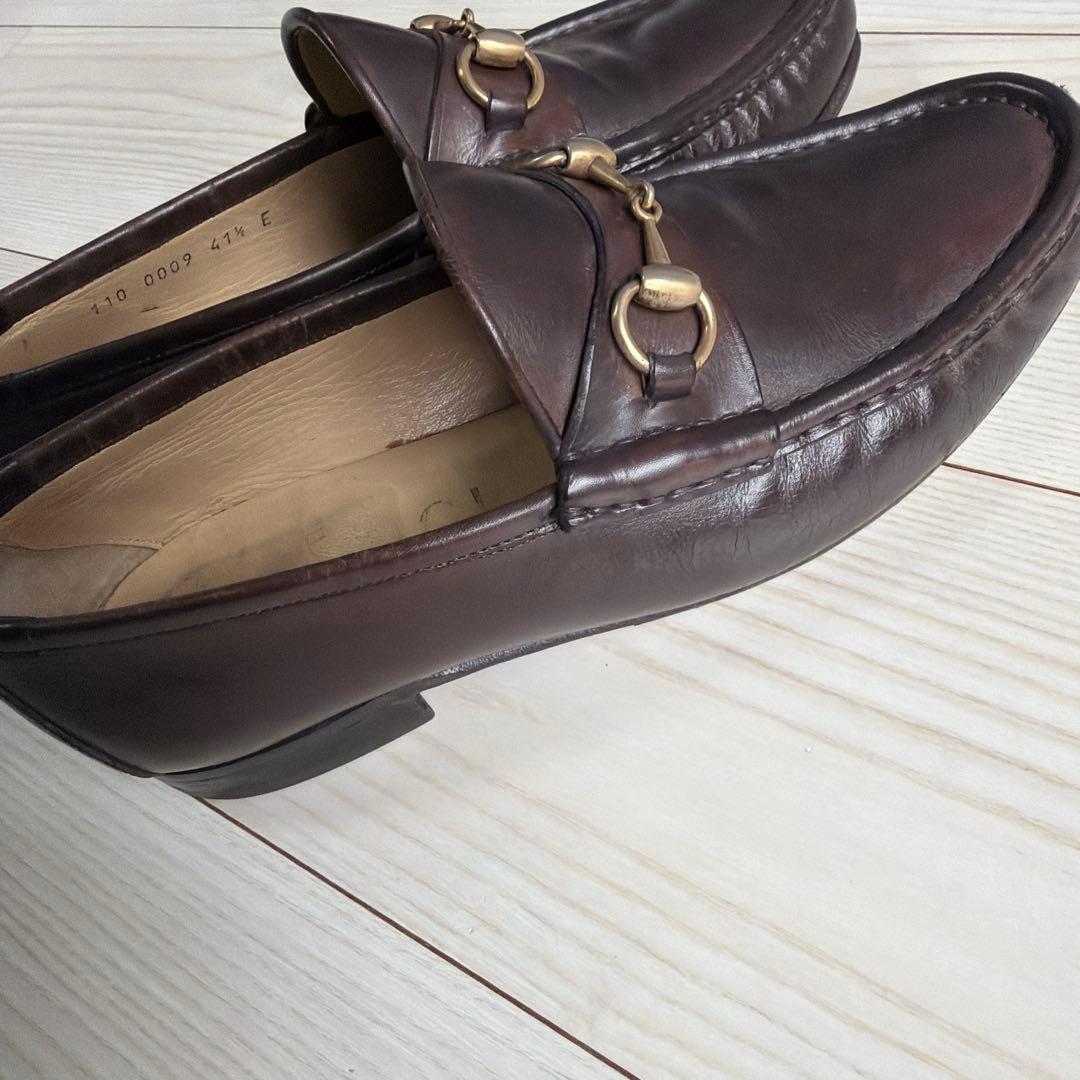 k*g様 定番　GUCCI ビットローファー　ブラウン　ゴールド　41 1/2