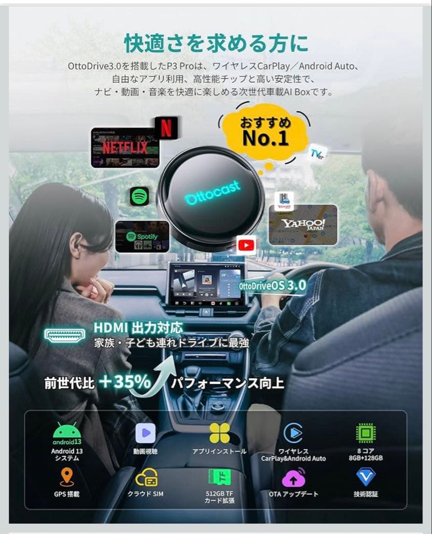 オットキャスト　Ottocast P3 Pro 新型