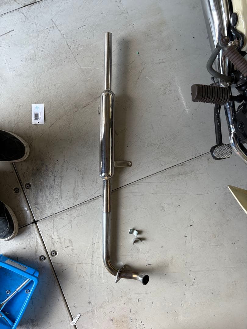 リトルカブ　ステンレス製 キャプトンマフラーエキパイ鉄製クロムメッキ