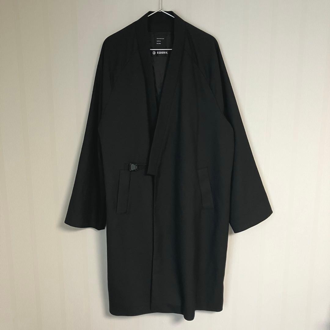 02DERIV(ツーディライヴ) キモノカラーコートウール調　黒　beams
