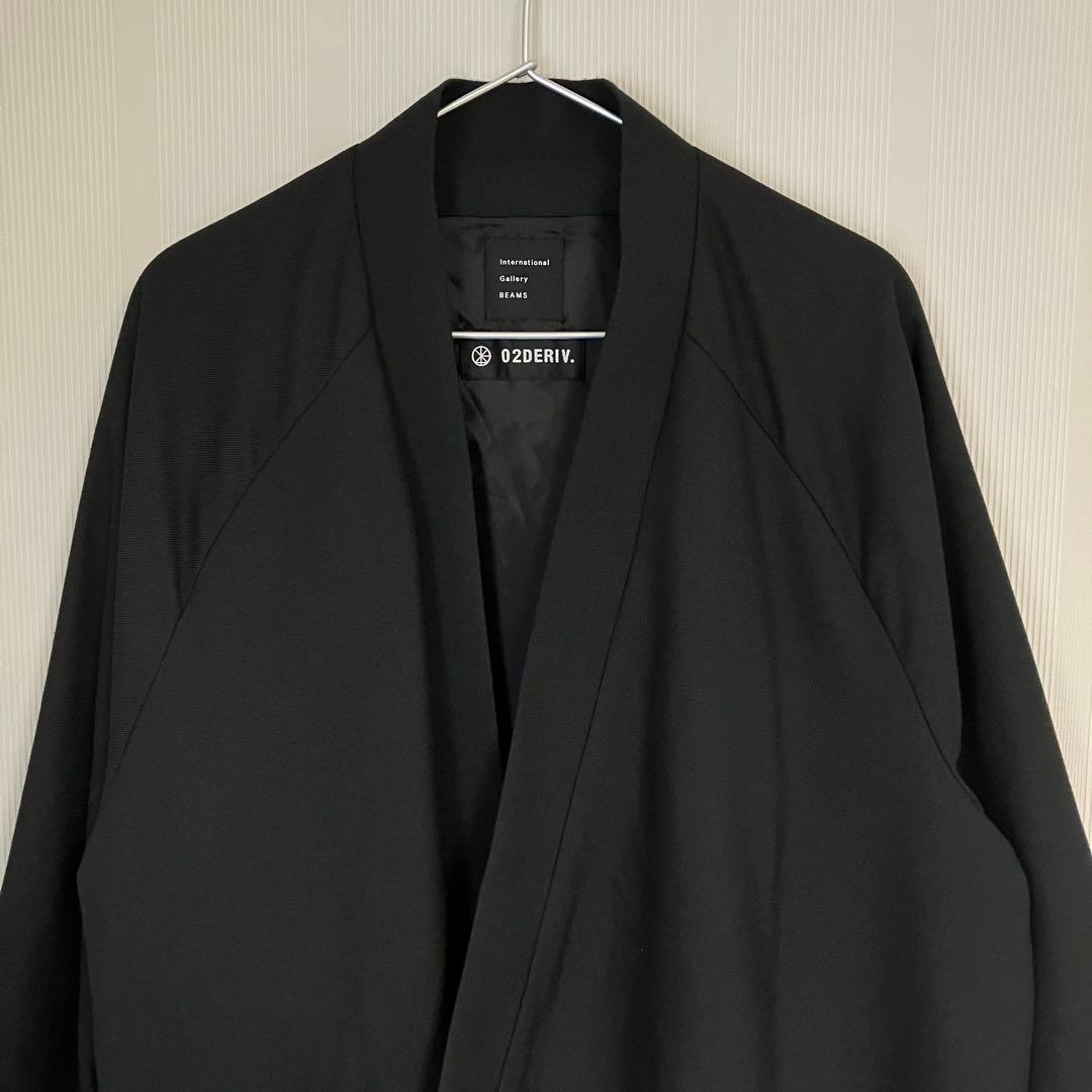 02DERIV(ツーディライヴ) キモノカラーコートウール調　黒　beams