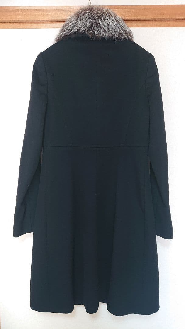 Theory luxe ブラック カシミヤ100 フォックスファー　コート