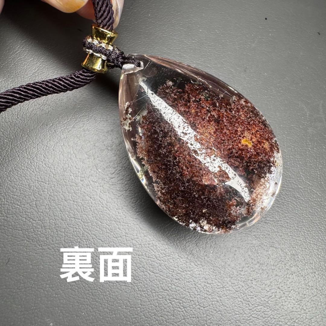 コレクション級❗️レア❗️ガーデンクォーツ 赤　ルチルクォーツ共生　天然石ネックレス