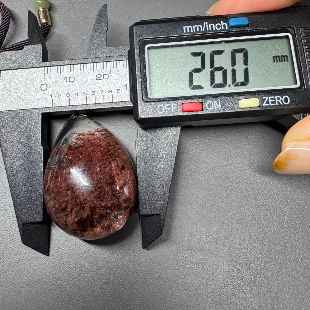 コレクション級❗️レア❗️ガーデンクォーツ 赤　ルチルクォーツ共生　天然石ネックレス