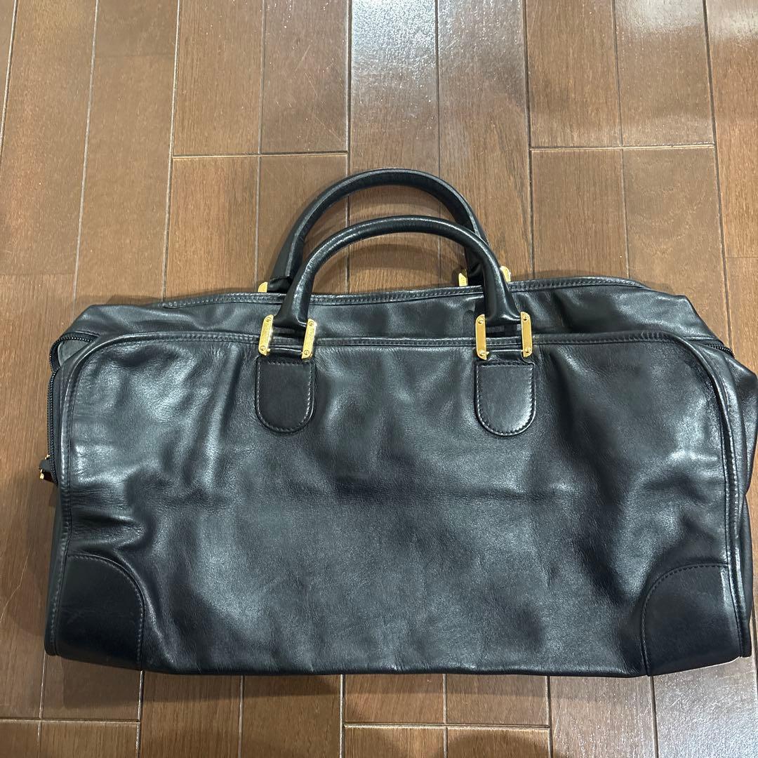 ロエベ アマソナ50レザーボストンバッグ ブラック