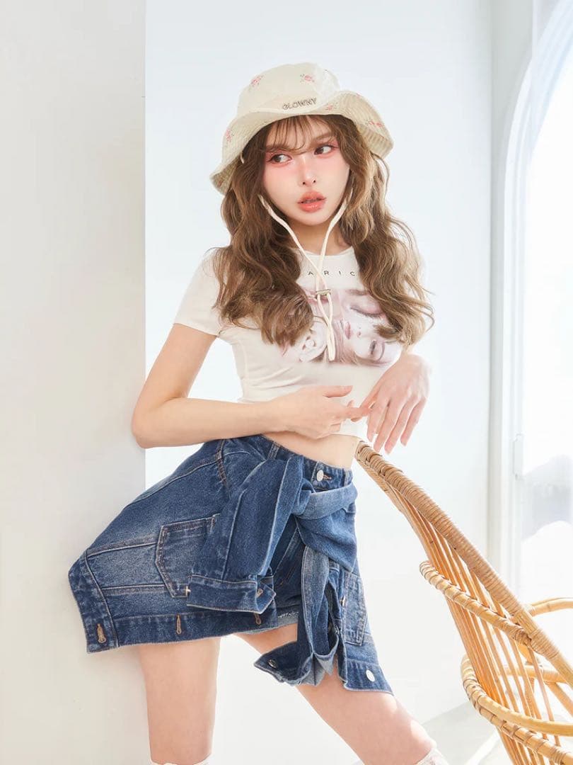 darich ドッキングデザインデニムショートパンツ