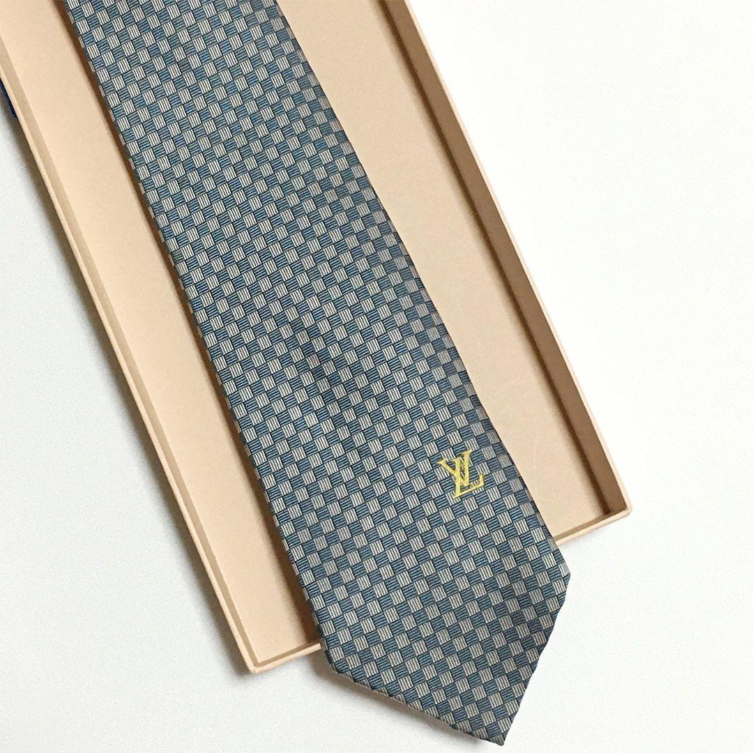 未使用級 ルイヴィトン Louis Vuitton ネクタイ マイクロダミエ