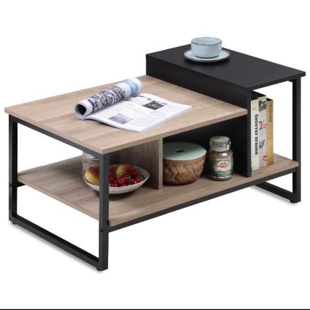 HOMOOI ローテーブル センターテーブル コーヒーテーブル スチールフレーム