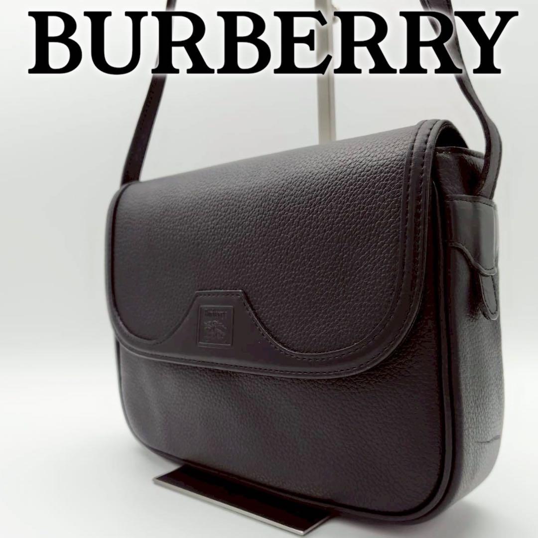 BURBERRY バーバリー ショルダーバッグ レザー 旧ロゴ ノバチェック.