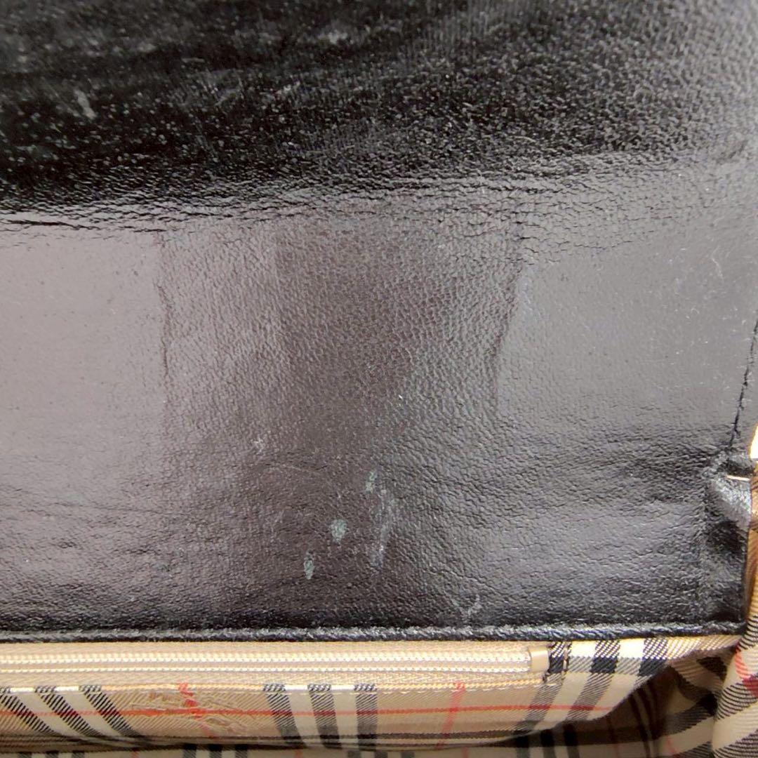 BURBERRY バーバリー ショルダーバッグ レザー 旧ロゴ ノバチェック.