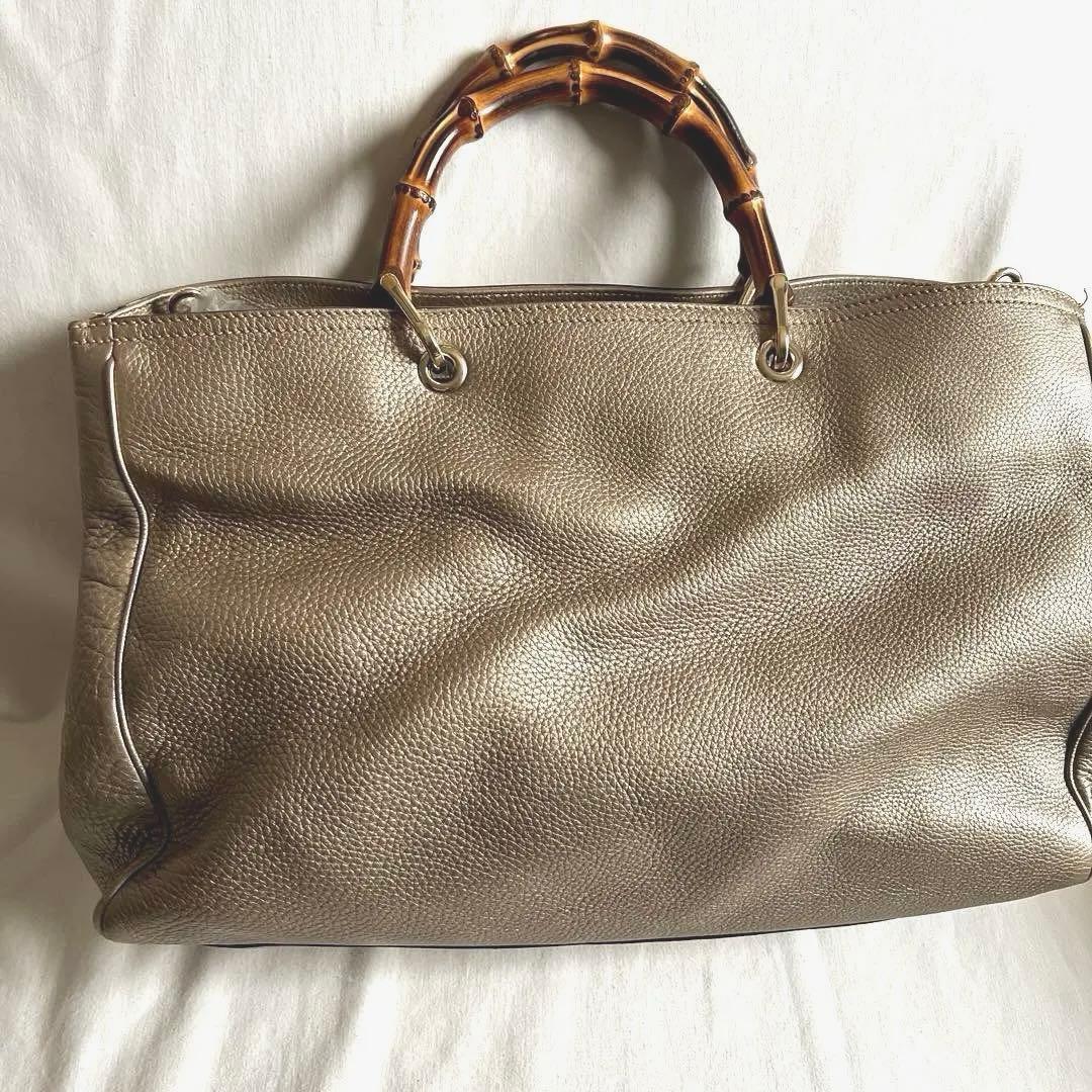 GUCCI グッチ バンブーショッパーラージトート トートバッグ レザー