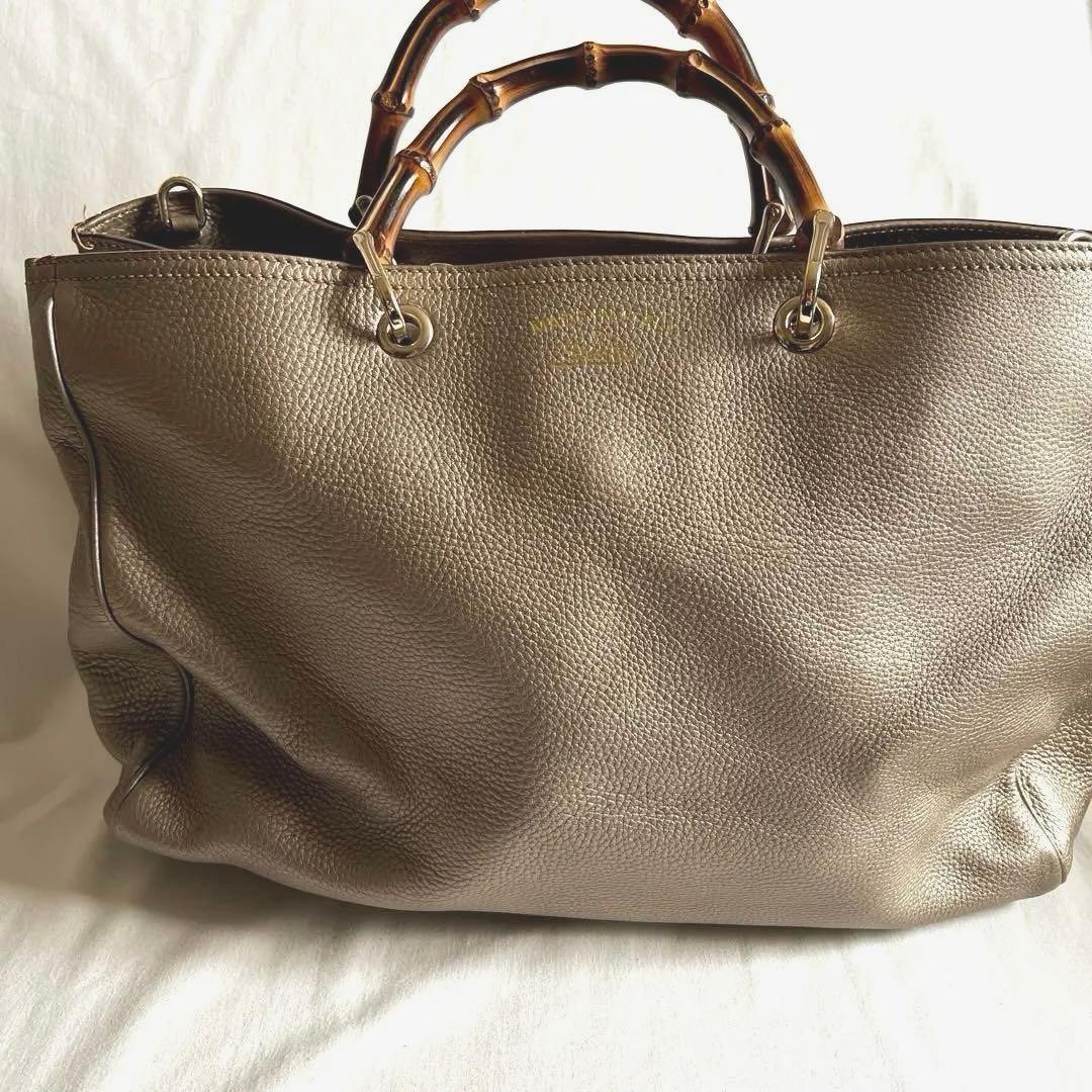 GUCCI グッチ バンブーショッパーラージトート トートバッグ レザー