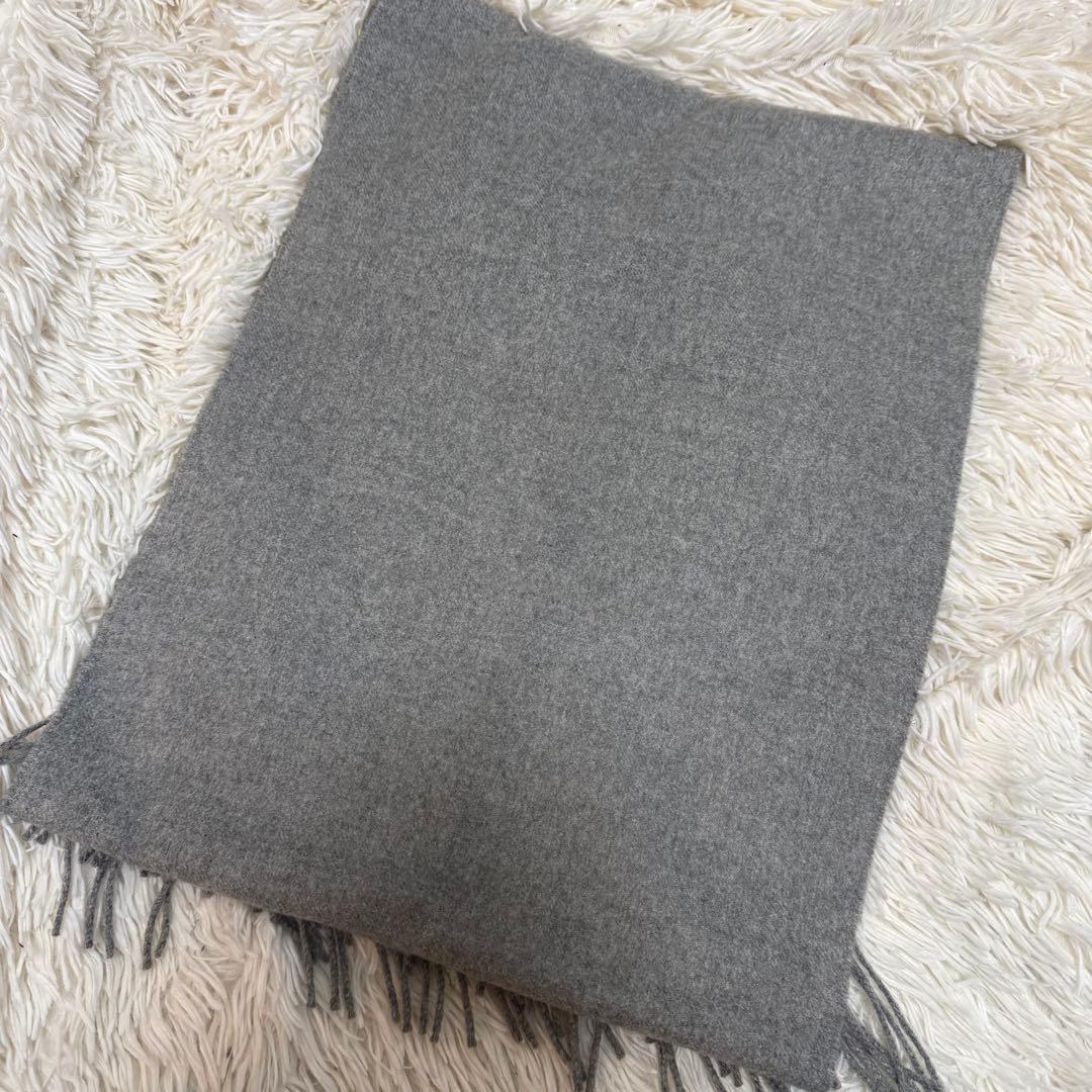 中判 Johnstons of Elgin カシミヤ マフラー ストール グレー