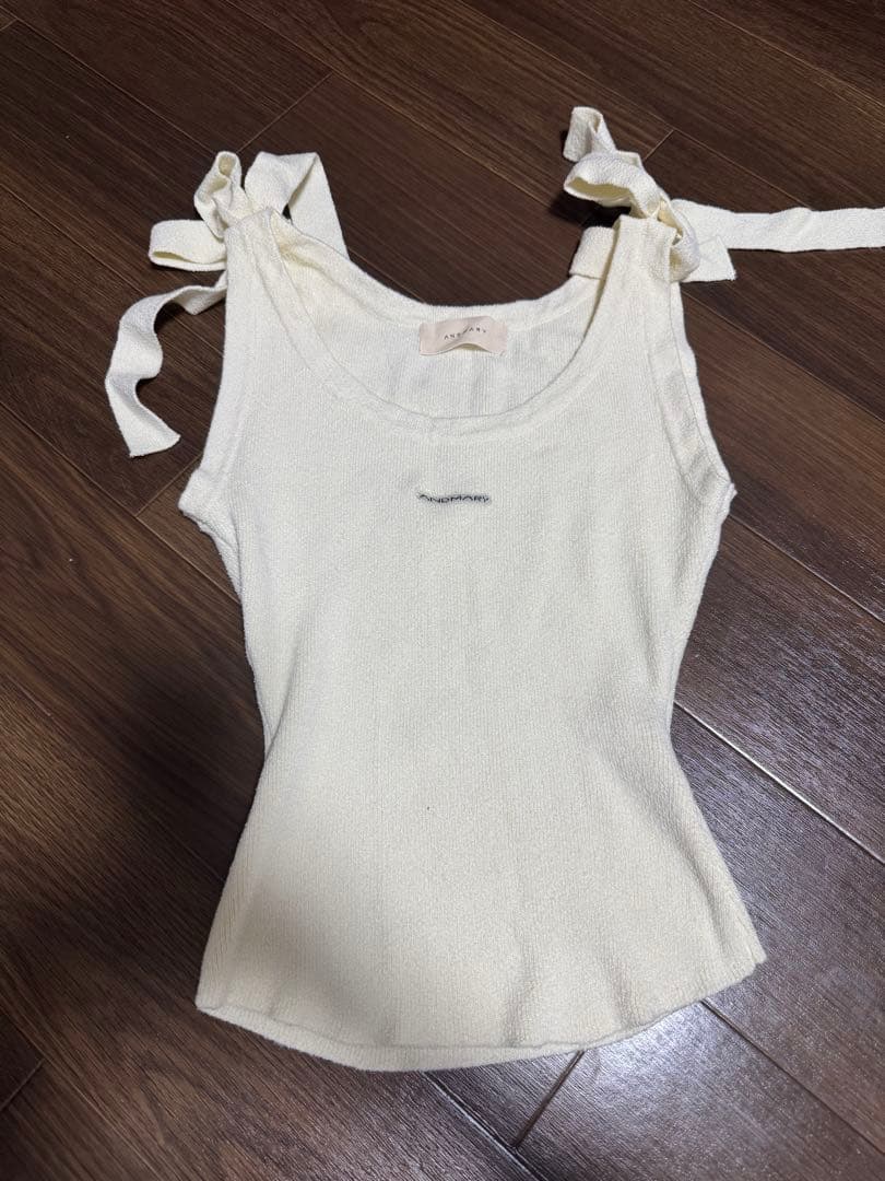 andmary　Avrill ribbon tops　ivory