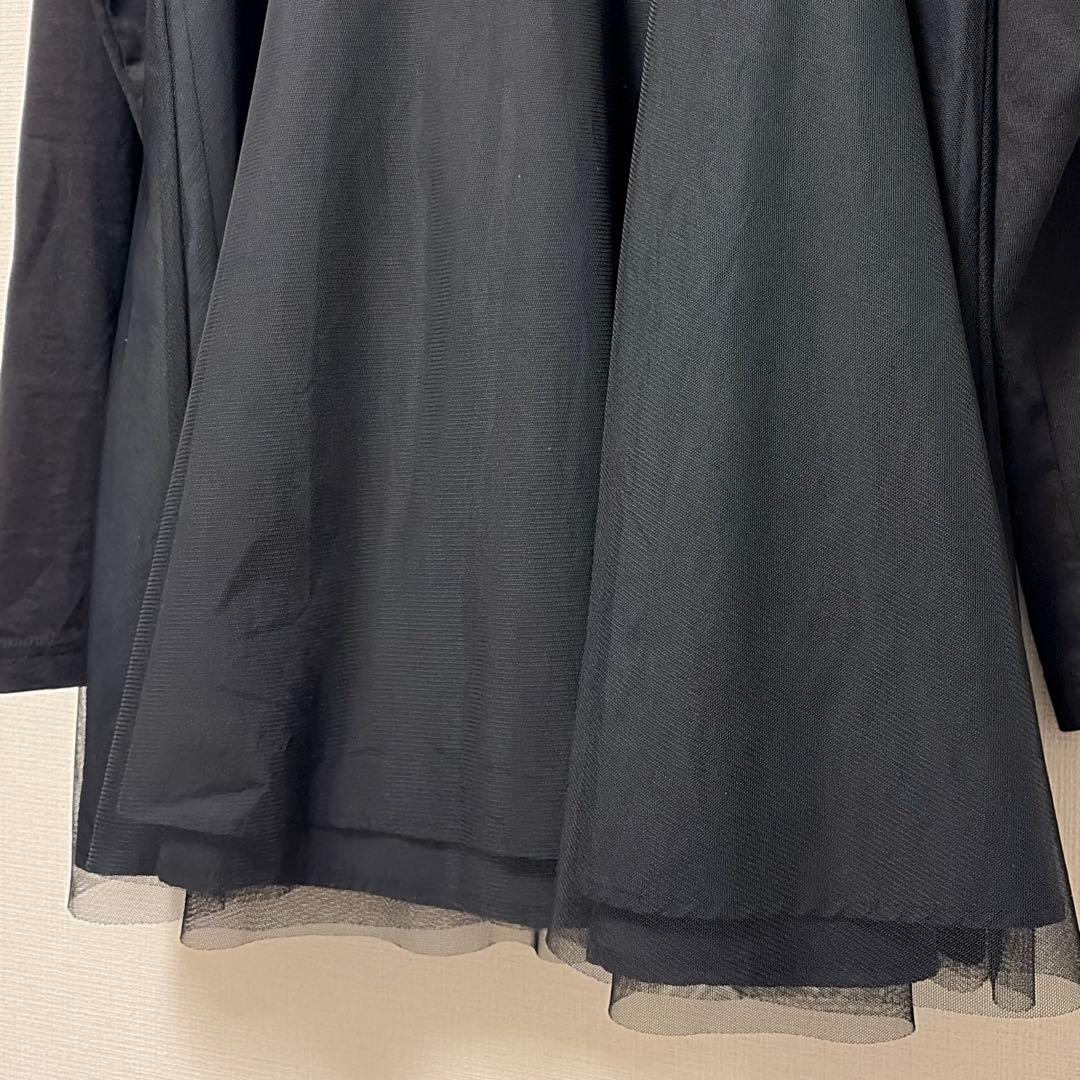 美品 BEARDSLEY ビアズリー チュール 切替カットソー チュニック 黒