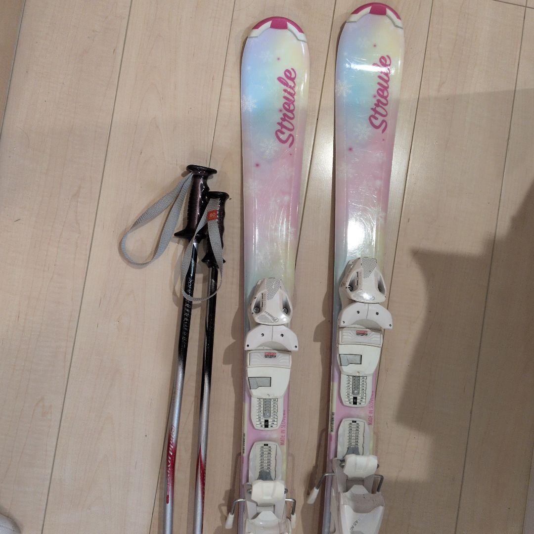 スキー　板　110㎝　ストック80cm