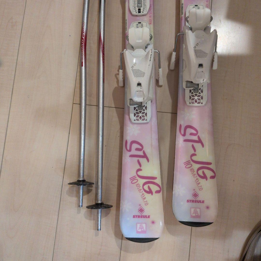 スキー　板　110㎝　ストック80cm