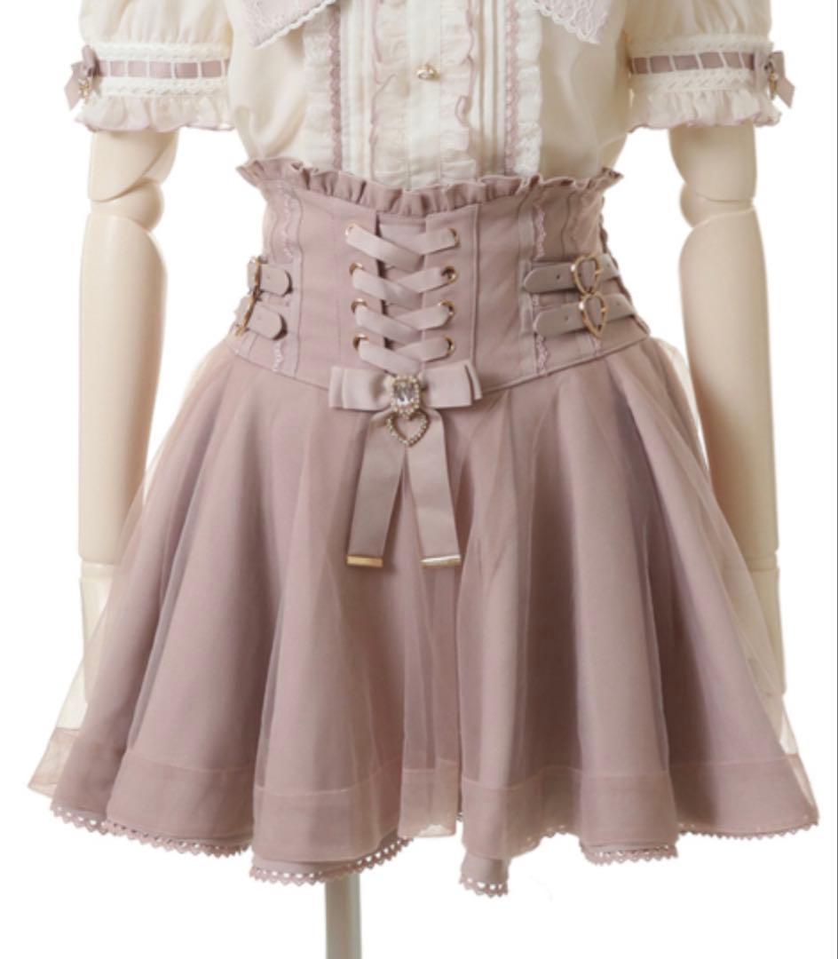 LIZLISA リズリサ レースアップコルセットライクスカパン ピンク