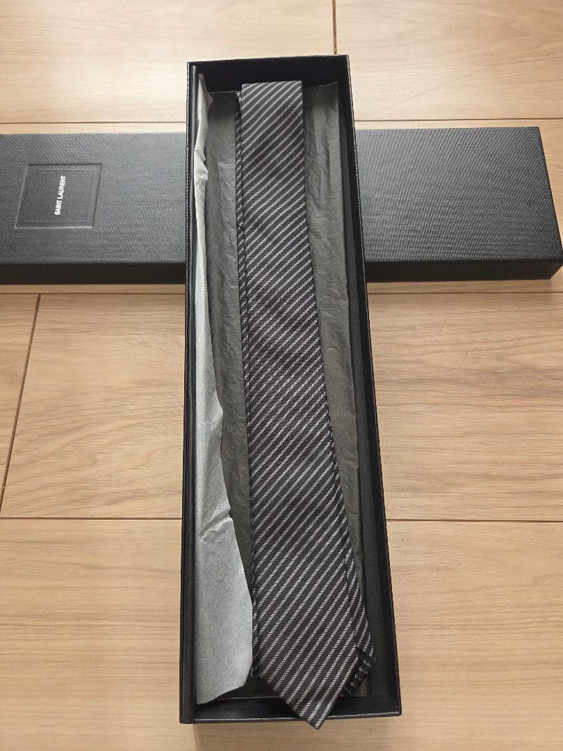 SAINT LAURENT サンローラン グレーストライプ ネクタイ 剣先5cm