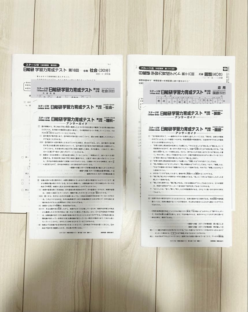 日能研 育成テスト★6年 前期(6/8までの12回分) 2025年度 最新版★