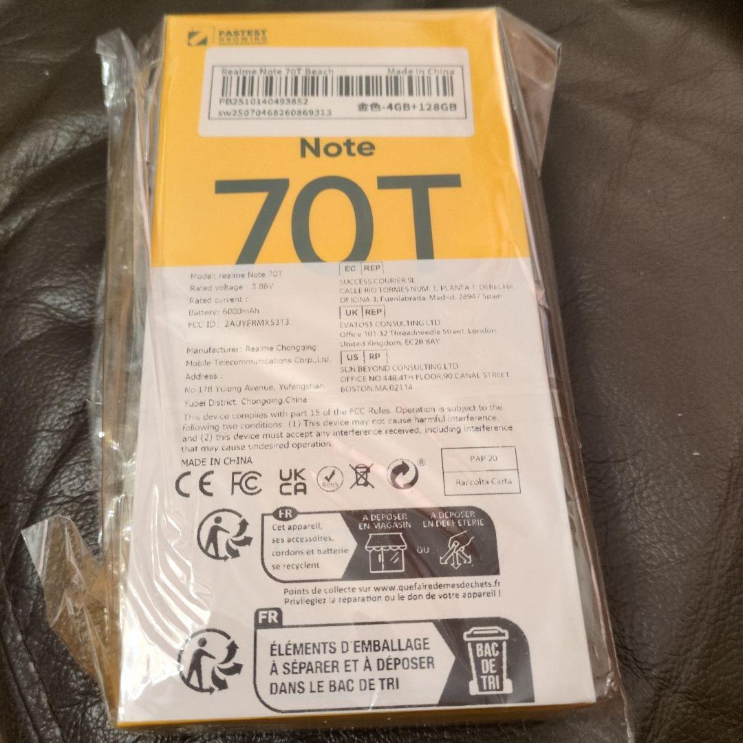 お値下不可！realme Note 70T Gold 4GB 128GB