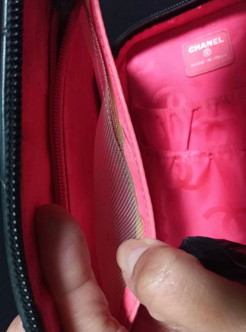 CHANEL キルティング カンボンライン　ポーチ