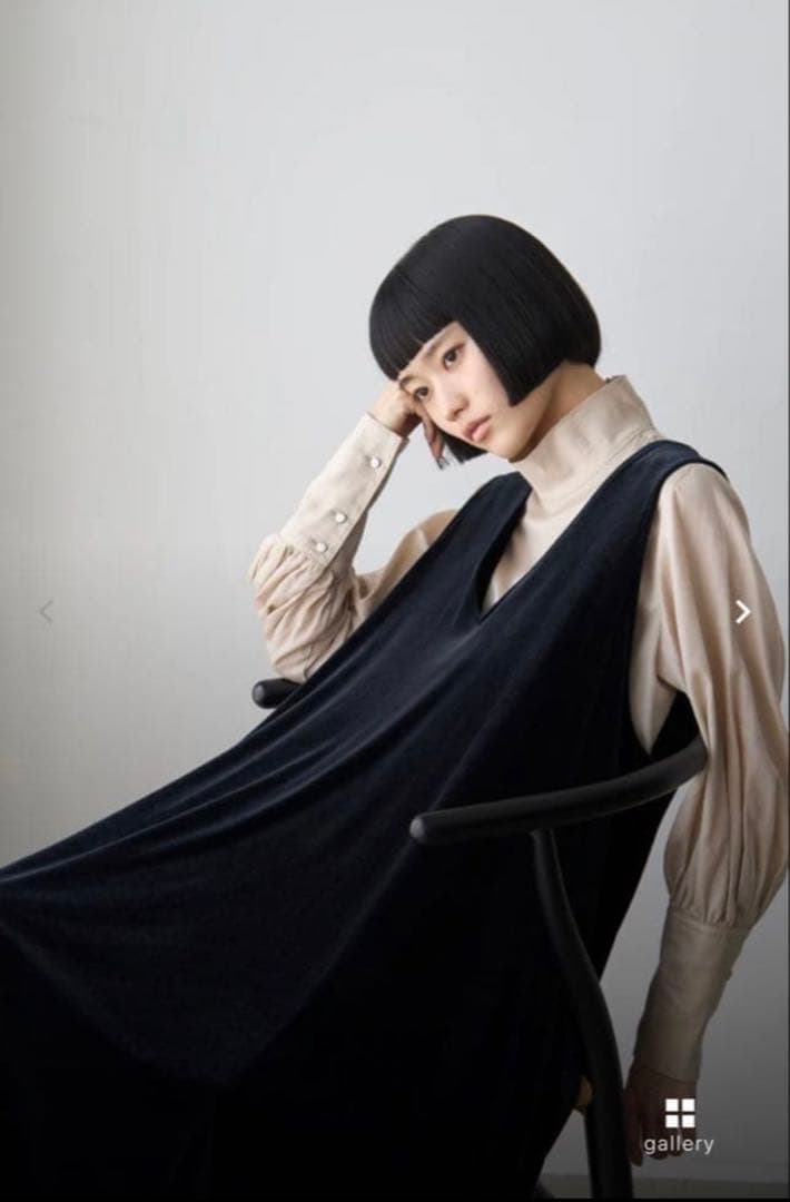 THE DRESS #16 ノースリーブ ベロア ワンピース S foufou